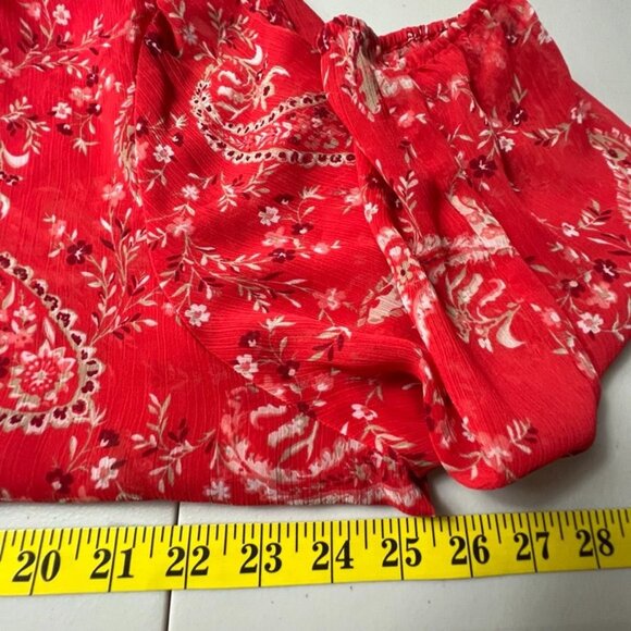 St. Johns Bay Flowy Red Paisley Floral Blouse Sz:1X - Picture 12 of 12